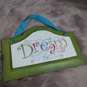 🍒Hobby Lobby Dream Big Wall Graphic Sign Green Frame Colorful letters